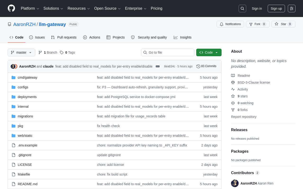 开源一个我们自己用的大模型 API 网关，支持 OpenAI、Anthropic、DeepSeek 等
