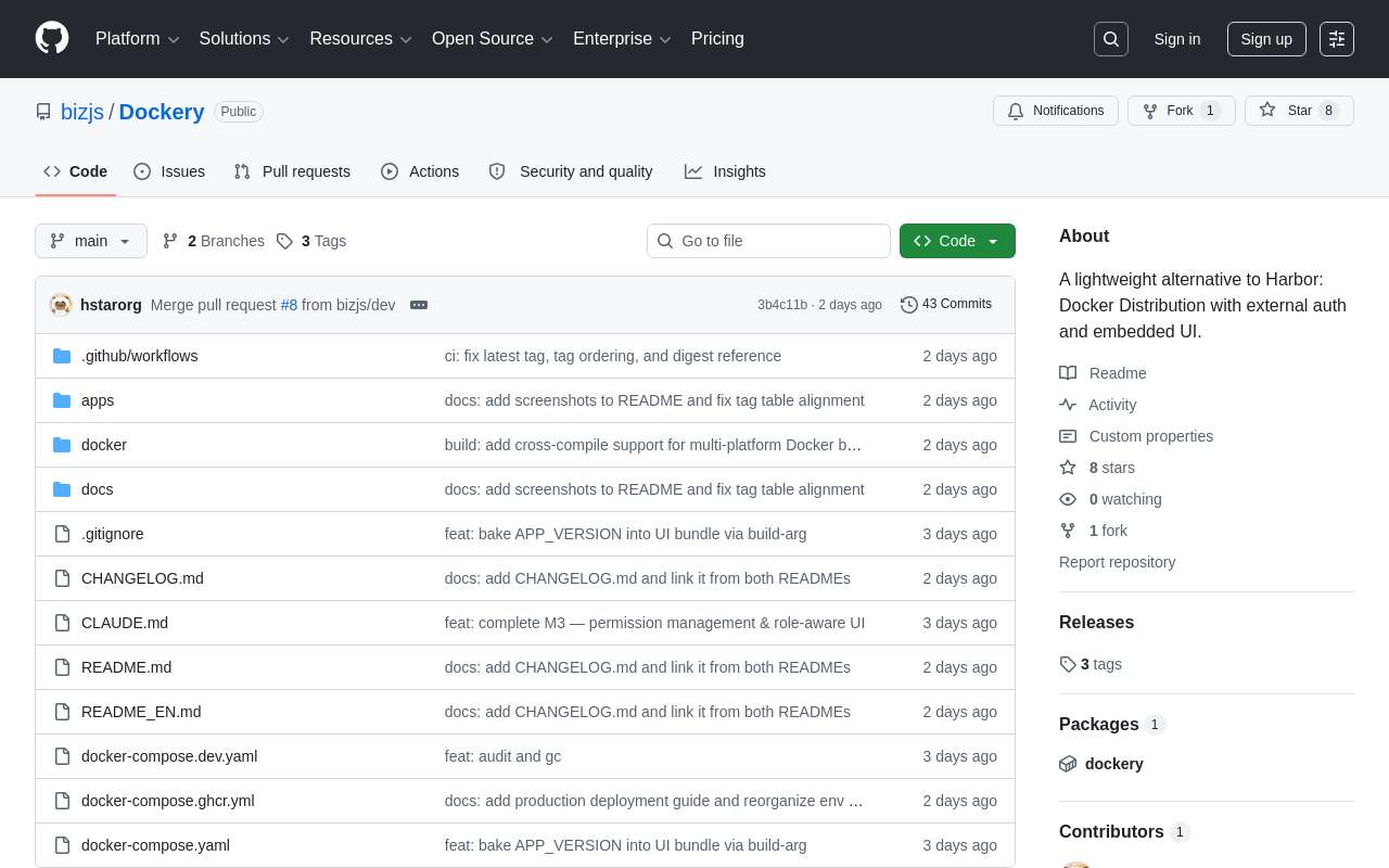 折腾了个自托管 Docker Registry —— 一个镜像跑起来就是完整的(UI + 账户 + 权限)