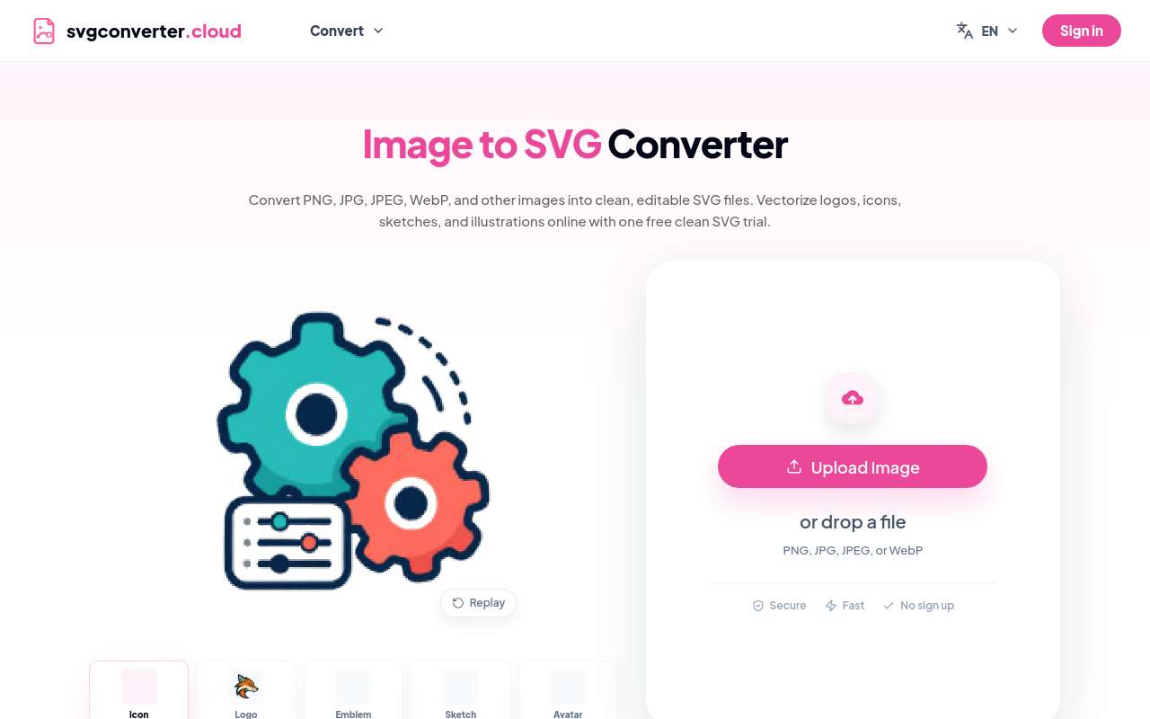 做了一个图片转 SVG 的小工具，解决 AI 生图后不够清晰、不可编辑的问题