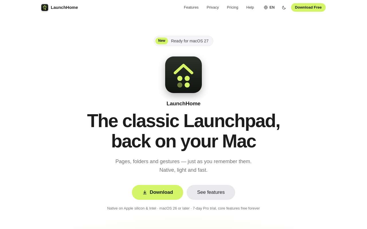 [送码] macOS 26 删了启动台，我做了个原生替代品 LaunchHome