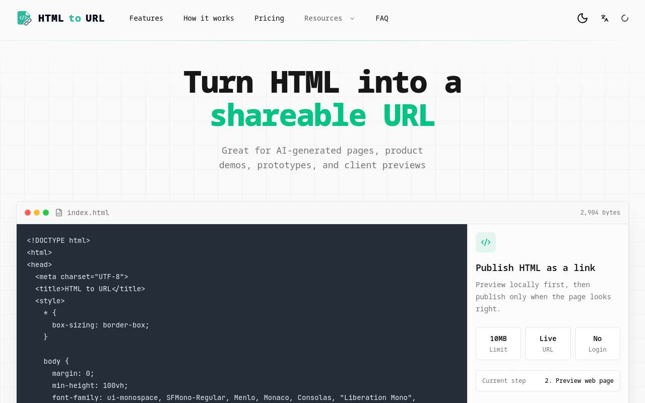 帮朋友解决 AI 生成 html 网页不方便分享的痛点,搞了个 HTML 托管网站