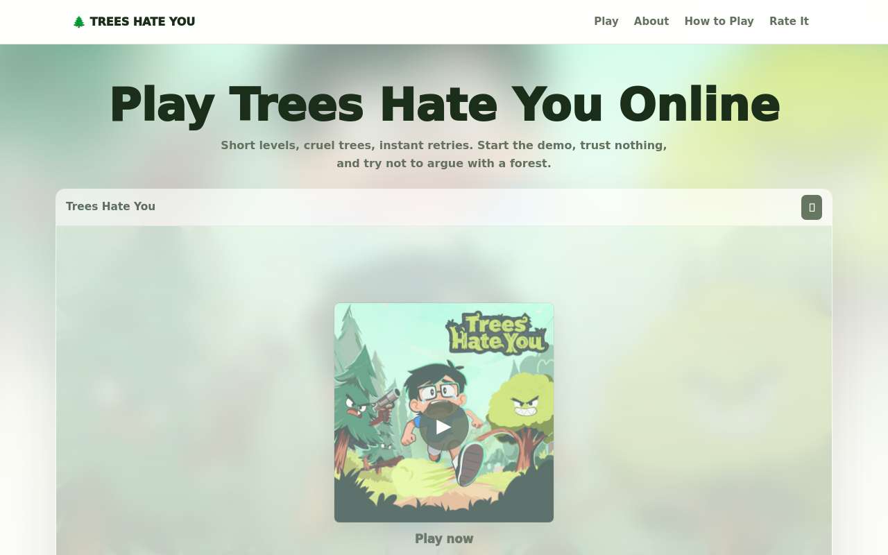 最近做了一个 Trees Hate You 的游戏站