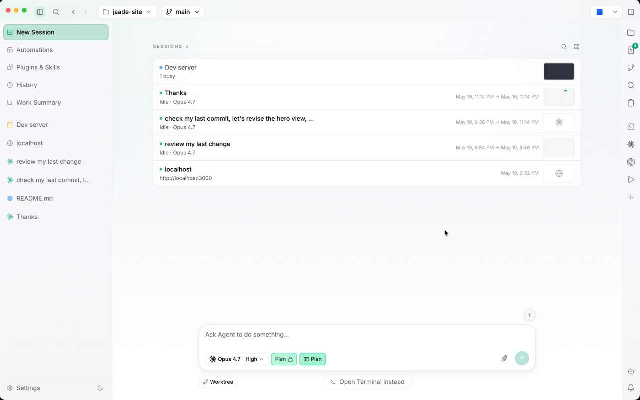 Jaade:一个让 coding agent「跑得见、管得住」的 macOS 桌面工作台