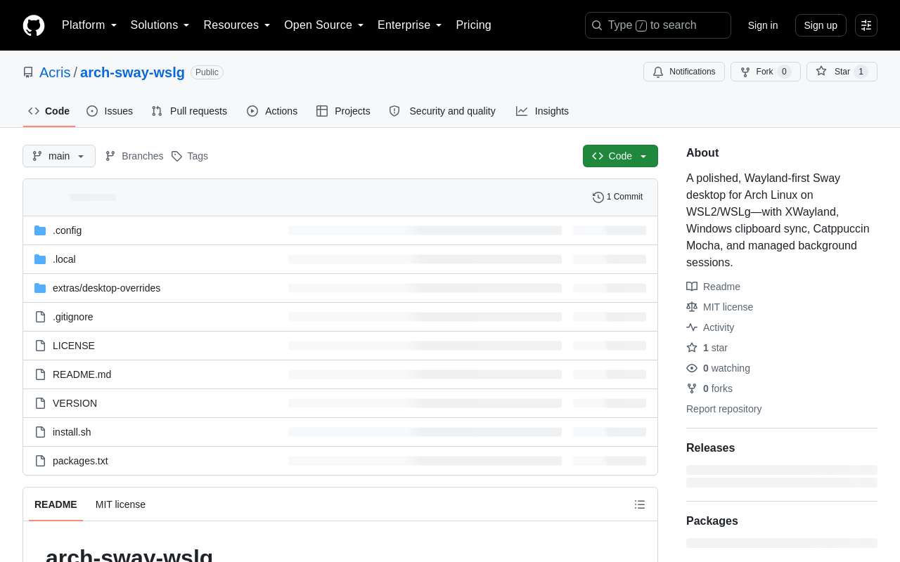 写了一个在 WSL2 Arch Linux 里快速装一套 Sway 的项目