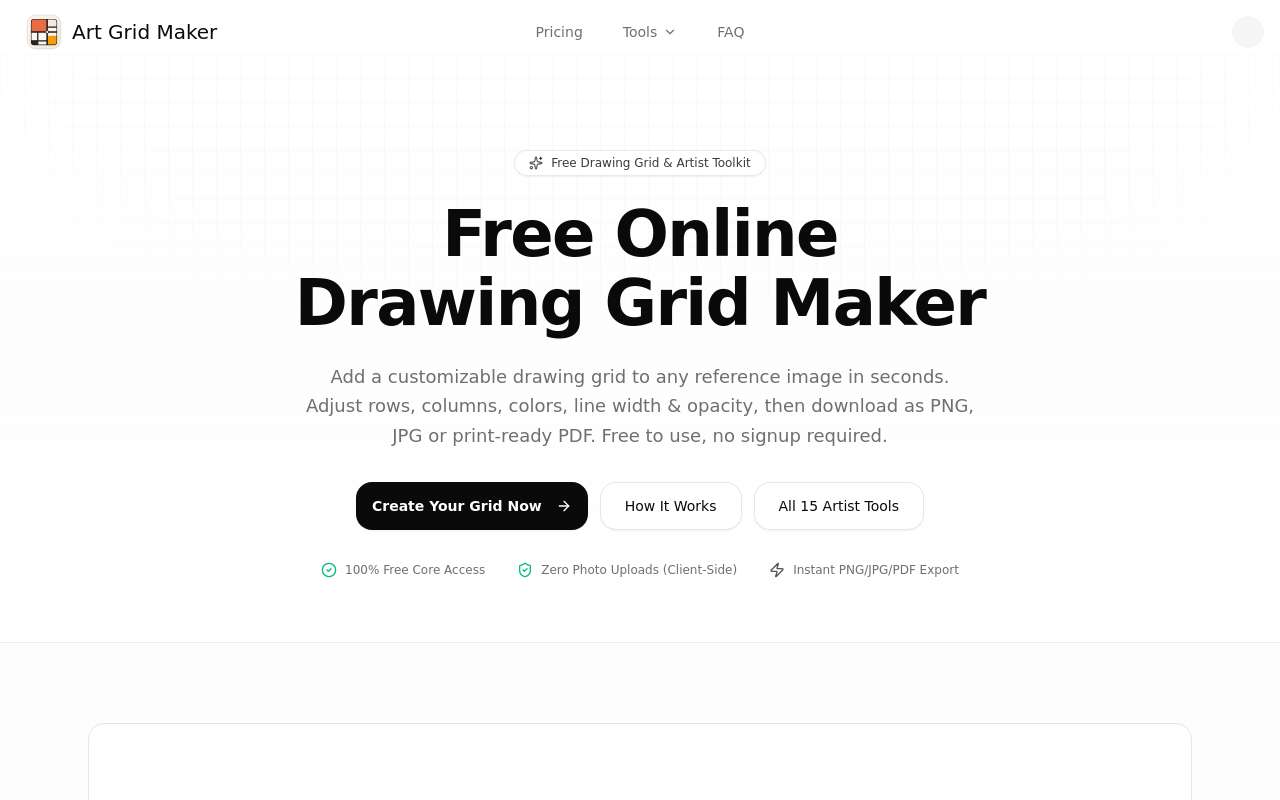做了一个免费的在线 Grid Maker,给画画/临摹用的