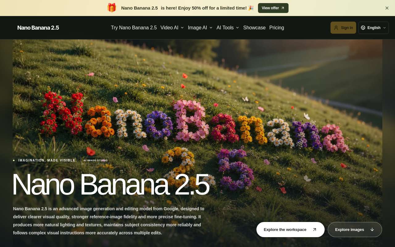 Nano Banana 2.5 正式上线:用顶尖模型性能与极速生成能力,打造专业级 AI 图像创作工具